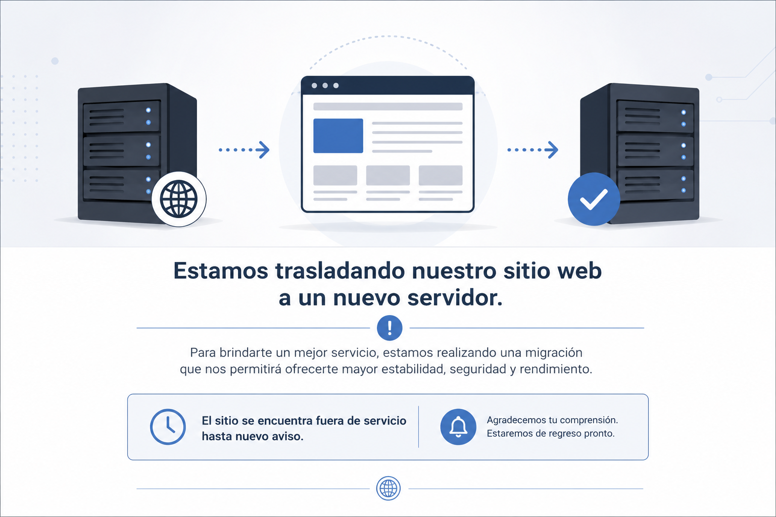 Sitio web en traslado a un nuevo servidor